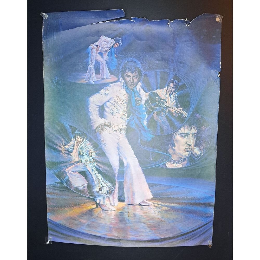 Rare 1978 Elvis Presley Poster By Danny Berg Signed Concert Art 23"x30" Retro‎ - Picture 3 of 14